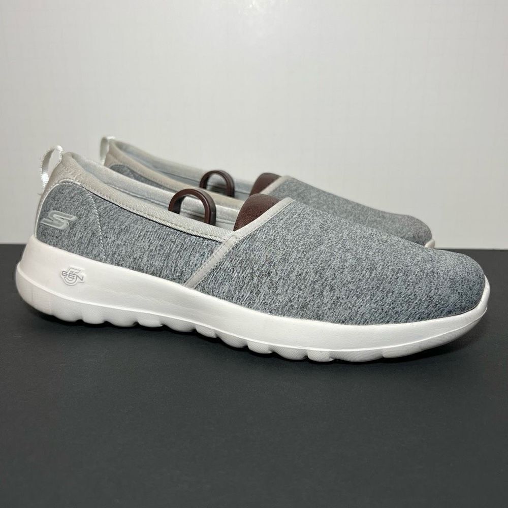 Womens SKECHERS GOwalk Joy Soft Take Gray Slip On Shoes / Size 8